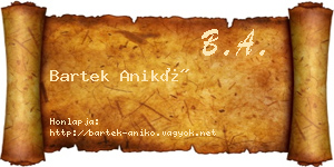 Bartek Anikó névjegykártya